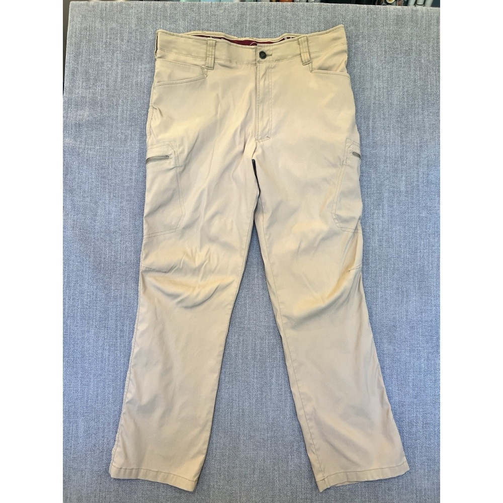 Wrangler Outdoor Pants Mens 36x30 Khaki Stretch Hiking Utility